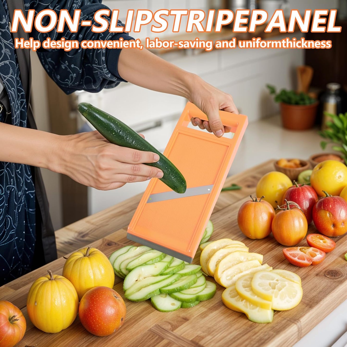 Vegetable Slicer Handheld,Portable Veggie Slicer Handheld,for Potato Chips, Mini Mandoline Slicers for Vegetables, Fruits, Cheese, Cucumber Slicers Thin, Orange