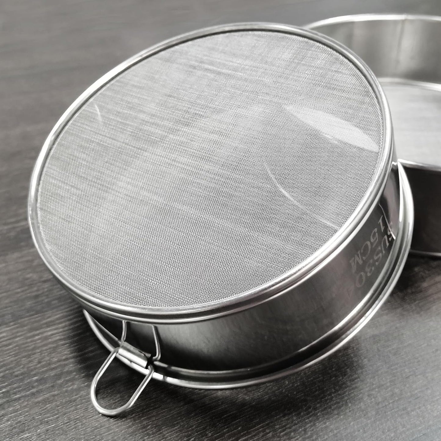 Flour Sifter for Baking 2 Pack, Round Flour Sifter Stainless Steel 6 Inch 60 Mesh and 8 Inch 40 Mesh Sieve Fine Meshs Flours Sieve Set for Baking Cake Bread Pastries