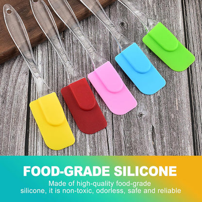 6 Piece Mini Silicone Spatula Set, Heat-Resistant & Non-Stick Small Kitchen Gadgets for Baking, Cooking, Mixing, Perfect for Scraping Jars and Containers - Multi-Color