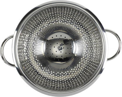 GoodCook Colander Premium Stainless Steel Construction with Handles and Elevated Pedestal Foot, 5-Quart, Black
