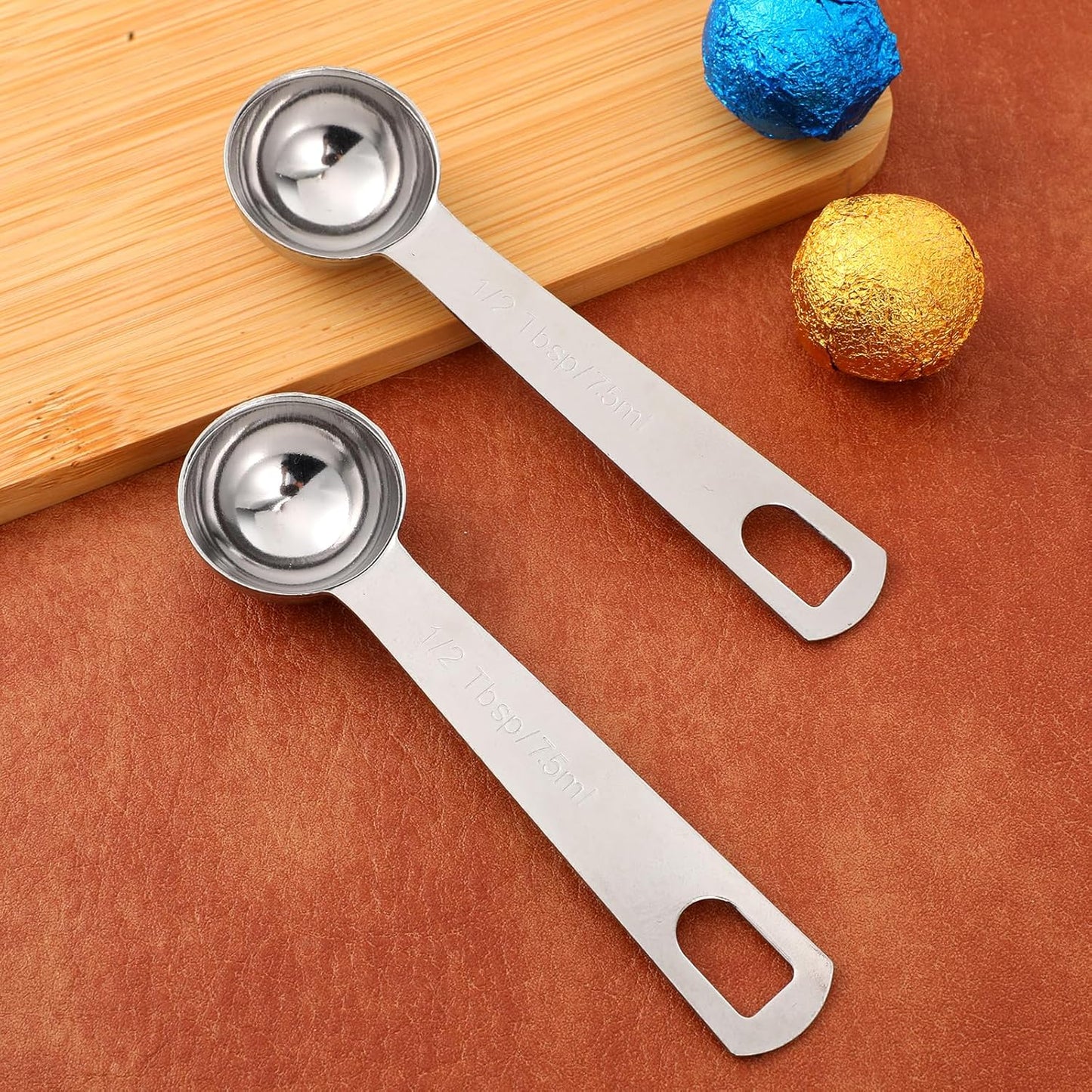 3 PCS Teaspoon Measuring Spoons, 5 ML Teaspoons Measuring Spoon, Stainless Steel 1 Teaspoon Scoop, 1/3 Tablespoon, Short Handle Measuring Teaspoons for Precise Cooking, Baking and Spices Measurement
