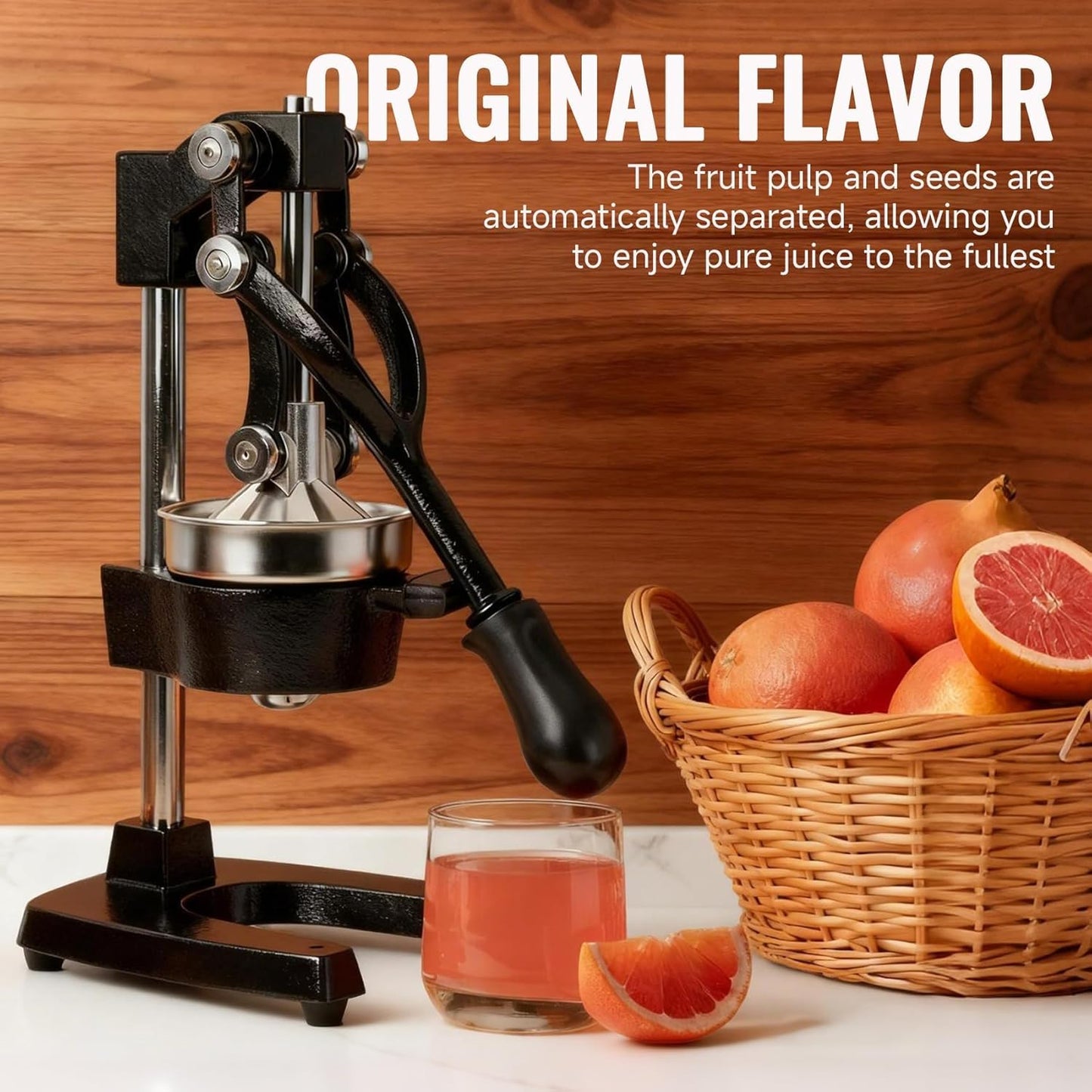 Cast Iron Juicer, Cast Iron Juicer Hand Press Heavy Duty for Squeeze Fresher Juice from Oranges, Lemons, Pomegranates, Effortless, Stable, Easy Clean for Home, Bar, Commercial Use