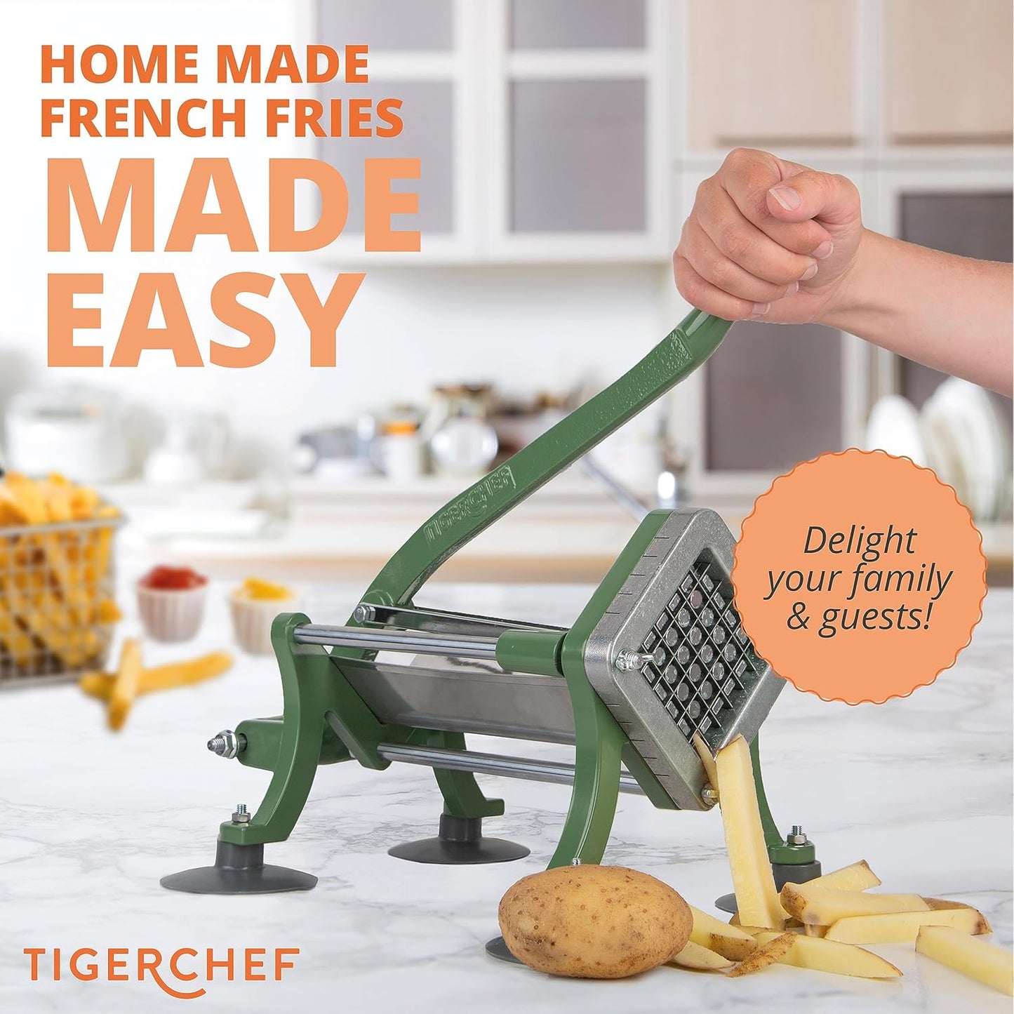 Tiger Chef Commercial Grade French Fry Cutter, Complete Combo Sets 15 Pieces,