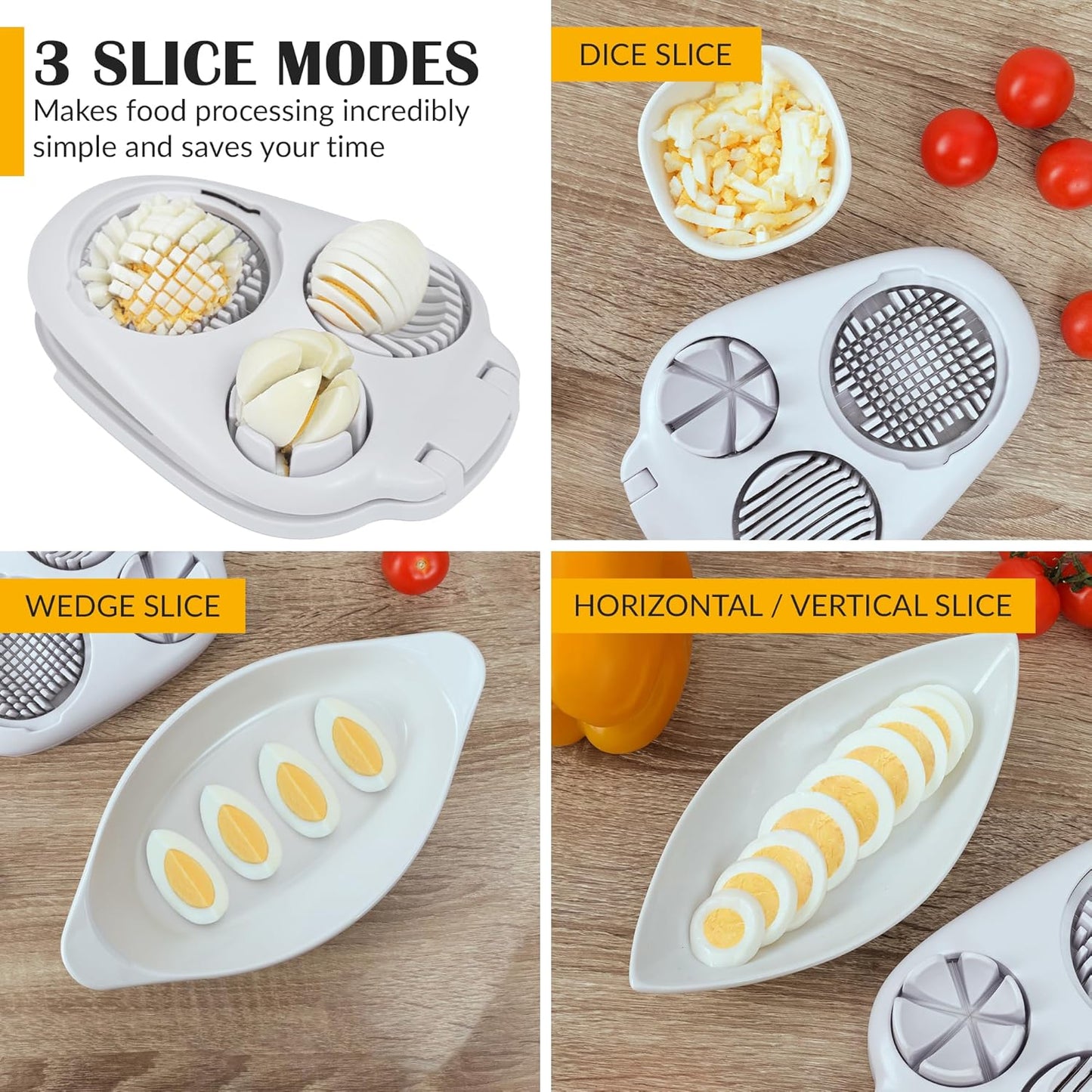 CraftyCrocodile Egg Slicer for Hard Boiled Eggs - 3 Slice Modes Egg Cutter, Heavy Duty, Stainless Steel Dicer - Kitchen Chopper Tool for Strawberry, Mushroom, Grape, Cherry Tomato - Mint Green
