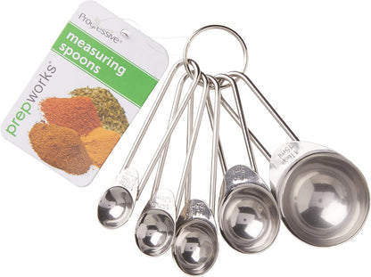 Prepworks by Progressive Stainless Steel Measuring Spoons - Set of 5,Silver