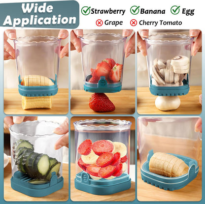 Creative Strawberry & Fruit Slicer - Detachable Cutter with Push Plate (Black)