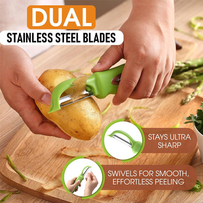 Spring Chef Premium Swivel Vegetable Peeler, Soft Grip Handle and Ultra Sharp Stainless Steel Blades - Perfect Kitchen Peeler For Veggie, Fruit, Potato, Carrot, Apple - Pink Lemonade
