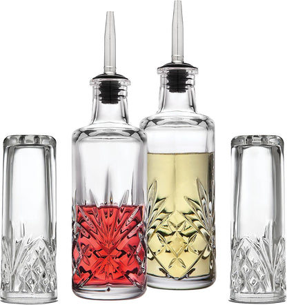 Godinger Oil and Vinegar Dispenser Cruet Set, Condiment Pourer Bottle - Dublin Collection