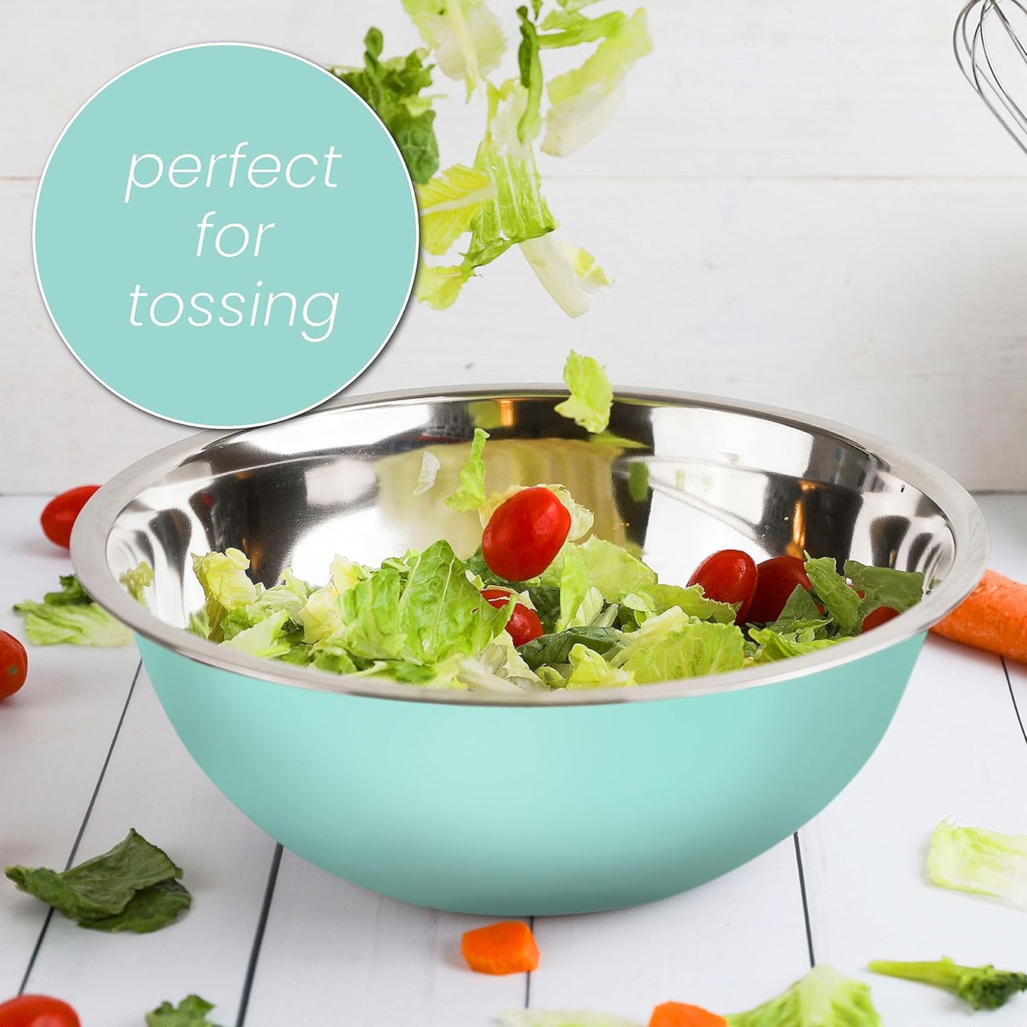WHYSKO Meal Prep Stainless Steel Mixing Bowl (5-Piece Set) Home, Refrigerator, and Kitchen Food Storage Organizers | Ecofriendly, Heavy Duty, No Lids