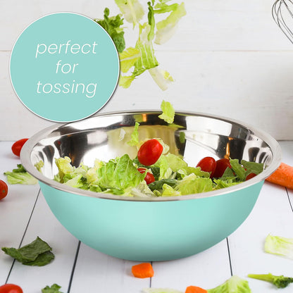 WHYSKO Meal Prep Stainless Steel Mixing Bowl (5-Piece Set) Home, Refrigerator, and Kitchen Food Storage Organizers | Ecofriendly, Heavy Duty, No Lids