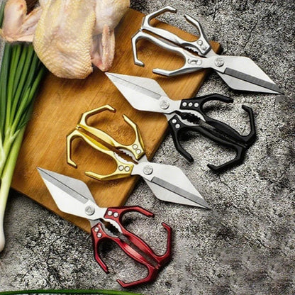 Multifunctional Heavy-Duty Kitchen Shears,Ultra Sharp Stainless Steel Poultry Shears,Multipurpose Food Scissors for Chicken, Meat,Fish, Vegetables,Bone Cutting(Silver)