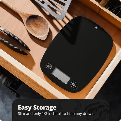 Greater Goods Food Scale – Digital Kitchen Scale, 1g Precision, Easy-Tare & Quick Conversion, Slim Compact Design, Durable & Portable | Ideal for Cooking, Baking & Meal Prep