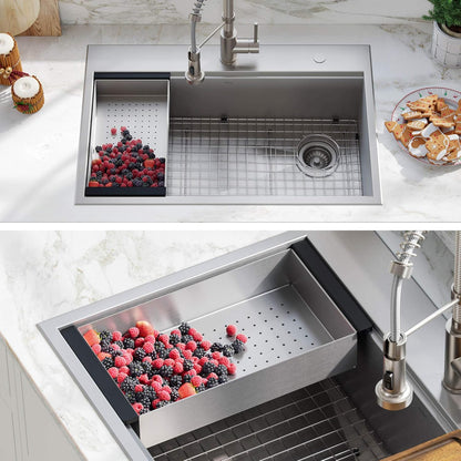 KRAUS Stainless Steel Colander for Workstation Kitchen Sink, CS-6
