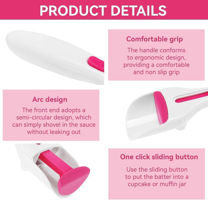 2PCS Cupcake Scoop Sliding Cupcake Batter Dispenser Scoop for Even Portions