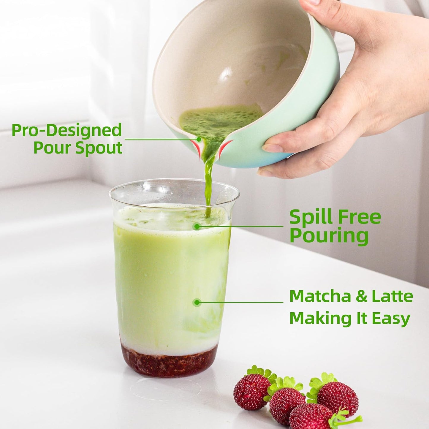 TEANAGOO Matcha Whisk Set,7 Pcs Matcha Start Set Lt.Grey,Matcha Kit for Ceremony,Matcha Tea Set with Whisk and Bowl with All Accessories,Gift for Friend/Family