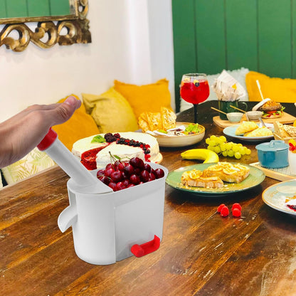 Hemoton Cherry Pitter Tool with Easy Squeeze Grip and Removable Container Multifunctional Fruit and Vegetable Core Remover for Kitchen Use 10.62X6.29X3.93 Inch