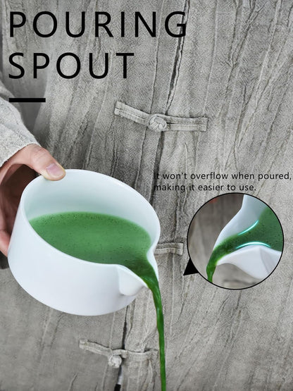 Artcome 4 Pcs Complete Matcha Ceremony Kit - Japanese Bowl With Pouring Spout, Whisk, Holder, Scoop - Tea Set for Making Usucha, Koicha and Latte (Green)