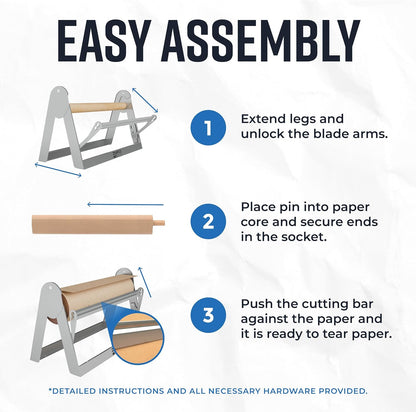 Bryco Goods - 18 Inches All Paper Roll Dispenser and Cutter Made of Heavy-Duty Steel Frame & Sharp Blade. Holds, Dispenses & Cuts. Wall Mountable & Non-Slip Tabletop. Ideal Butcher Paper Dispenser
