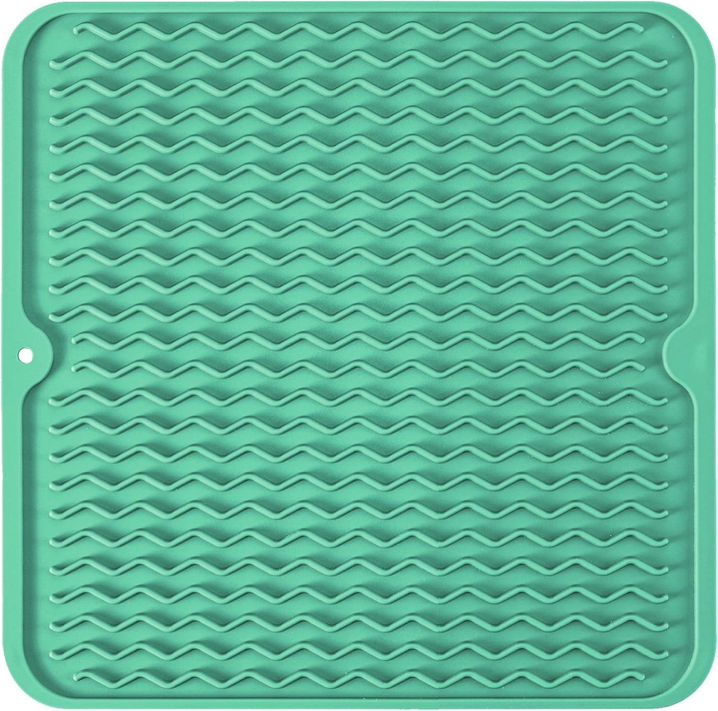 Large 17" x 14" Silicone Dish Drying Mat for Kitchen Counter, Easy clean, Quick Dry, Heat-resistant Dish Drainer Mat for Sink,Refrigerator or Drawer liner (Food Grade Silicone-Black)