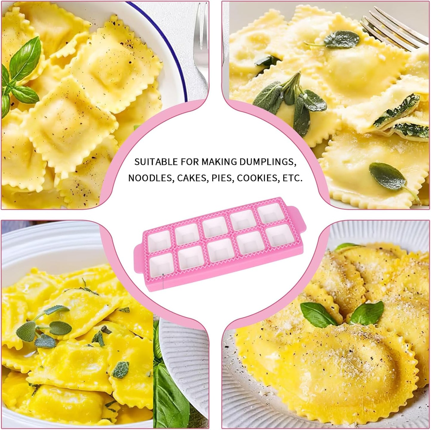 Pasta Making Tools,13PCS Wood Pasta Making Kit with Pasta Rolling Pin,Ravioli Mold,Ravioli Cutter,Gnocchi Board,Pasta Stamps,Dumpling Tools,Stick Dough Scraper Making Accessories