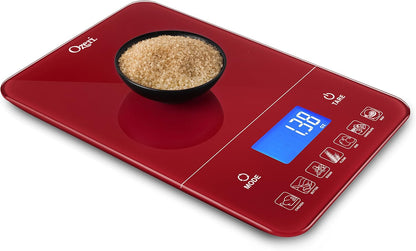 Ozeri Touch III Digital Kitchen Scale with Calorie Counter, 22 lbs (10 kg), Calla Green