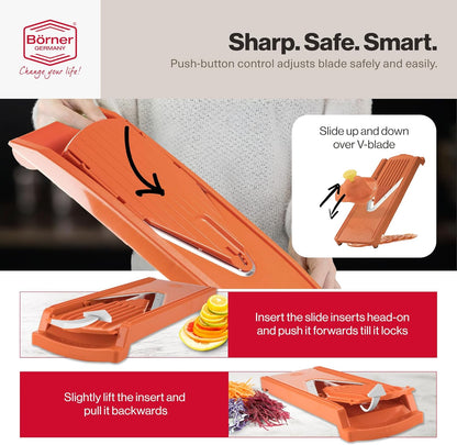 Swissmar Borner V-1001 V-Slicer Plus Mandoline 5 Piece Set (Orange)