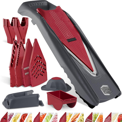 Börner by Reston Lloyd Mandoline Slicer Vital (Basic Set) • V-Slicer with 10 Cutting Styles & Safety Food Holder • Adjustable Kitchen Slicer & Dressing Function