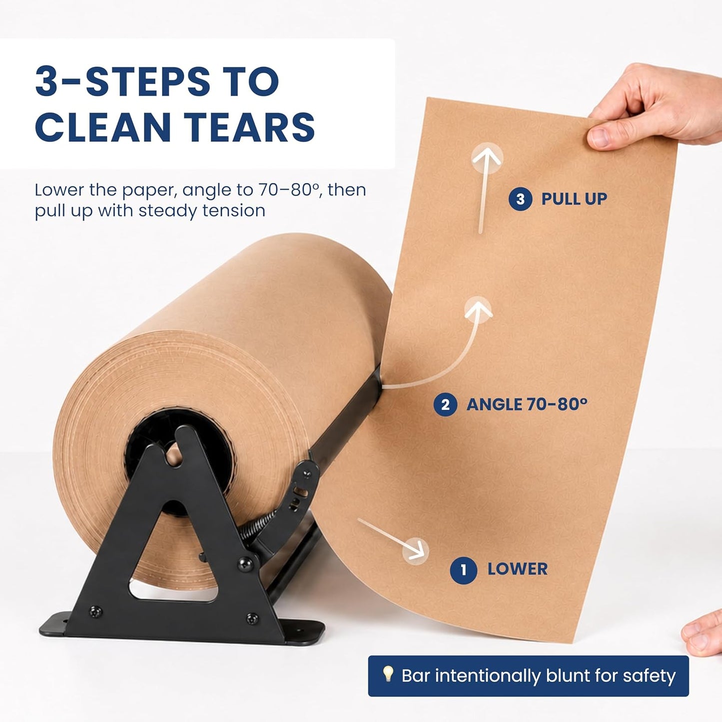 DIY Crew 12 Inch Paper Roll Dispenser and Cutter - Heavy-Duty Wall Mountable, Non Slip Tabletop - Kraft, Freezer, Butcher Paper - Up to 1000ft Rolls
