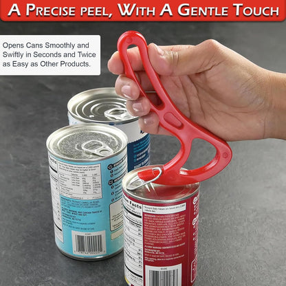 Home-X Pull Tab Can Opener - Manual Ring Pull Can Tab Opener - Easy Open Can Opener for Seniors, Protecting Nails or Arthritis - Dishwasher Safe Can Tab Opener Tool for Kitchen and Outdoors - Red