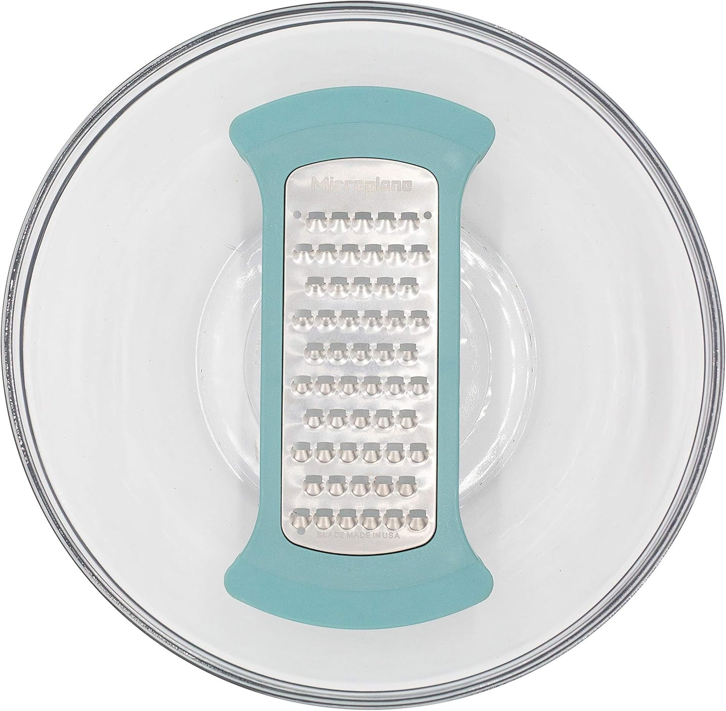 Microplane Mixing Bowl Grater - Extra Coarse Grater for Cauliflower Rice - Purist Blue