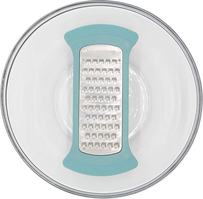 Microplane Mixing Bowl Grater - Extra Coarse Grater for Cauliflower Rice - Purist Blue