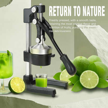 Cast Iron Juicer Hand Press – Heavy Duty Manual Citrus Juicer, Professional Orange Press, Stainless Steel Lemon Squeezer & Lime Juice Extractor (gray)