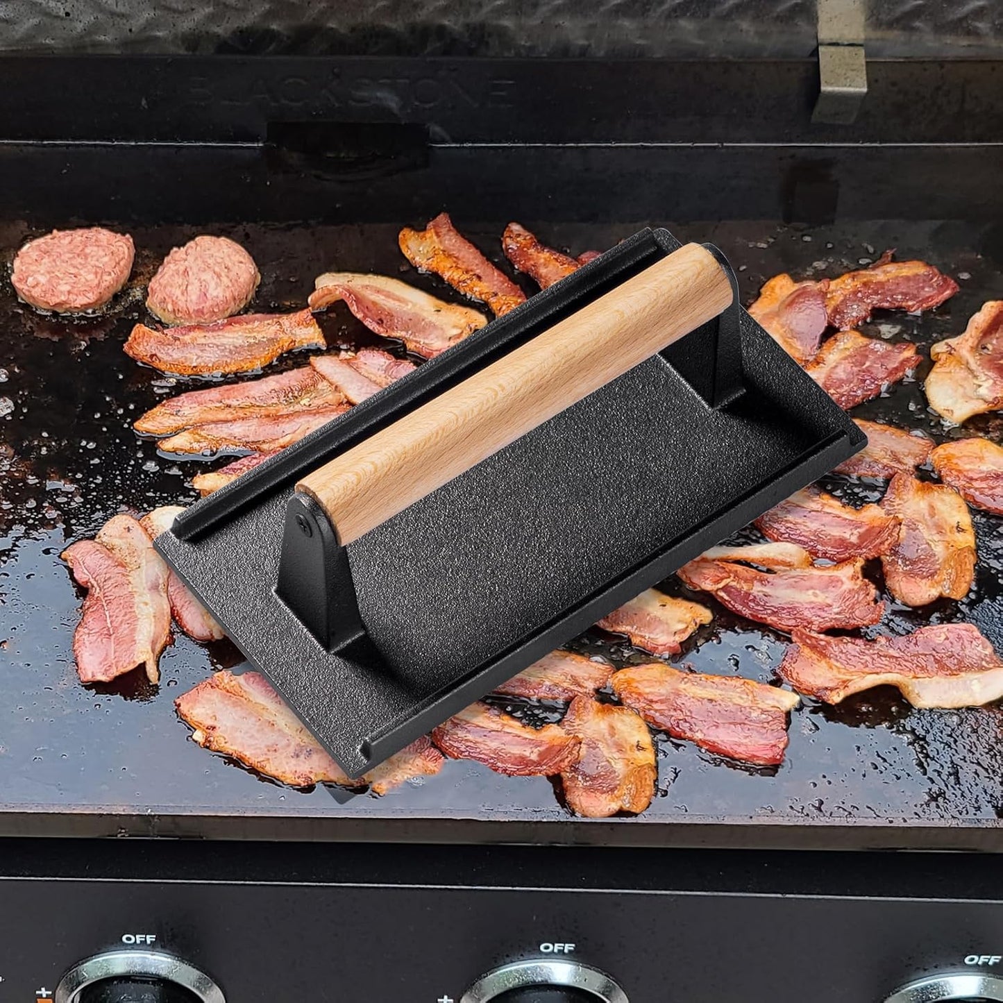 Choxila 7 Piece Griddle Breakfast Kit for Blackstone, Griddle Accessories Set - Includes Pancake Batter Dispenser, Bacon Press, Egg Rings, Basting Brush