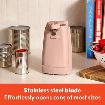 bella Electric Can Opener and Knife Sharpener, Removable Cutting Lever, Cord Storage, Stainless Steel Blade, Sage