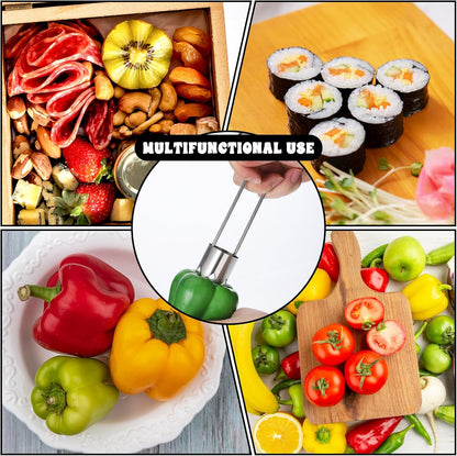 JJUNW Stainless Steel Corer Tool, Pepper Seed Corer Remover Multifunctional Fruit And Vegetable Core Remover Kitchen Gadget for Pepper Pineapple Pear Vegetable Cores