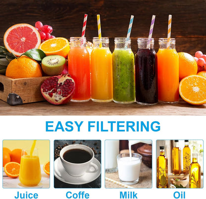 2pcs Mesh Nylon Strainer, Ultra Fine Mesh Strainer, 100 & 300 Plastic Extra Fine Mesh Strainers for 5 Inch Filter Funnel for Filtering Coffee, Juice, Oils, Wine, Soy Milk