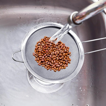 HIC Kitchen Fine Mesh Strainer With Helper Handle, 18/8 Stainless Steel, 6-Inch, For Sifting, Draining, And Straining Pasta, Vegetables, Stocks, And Sauces