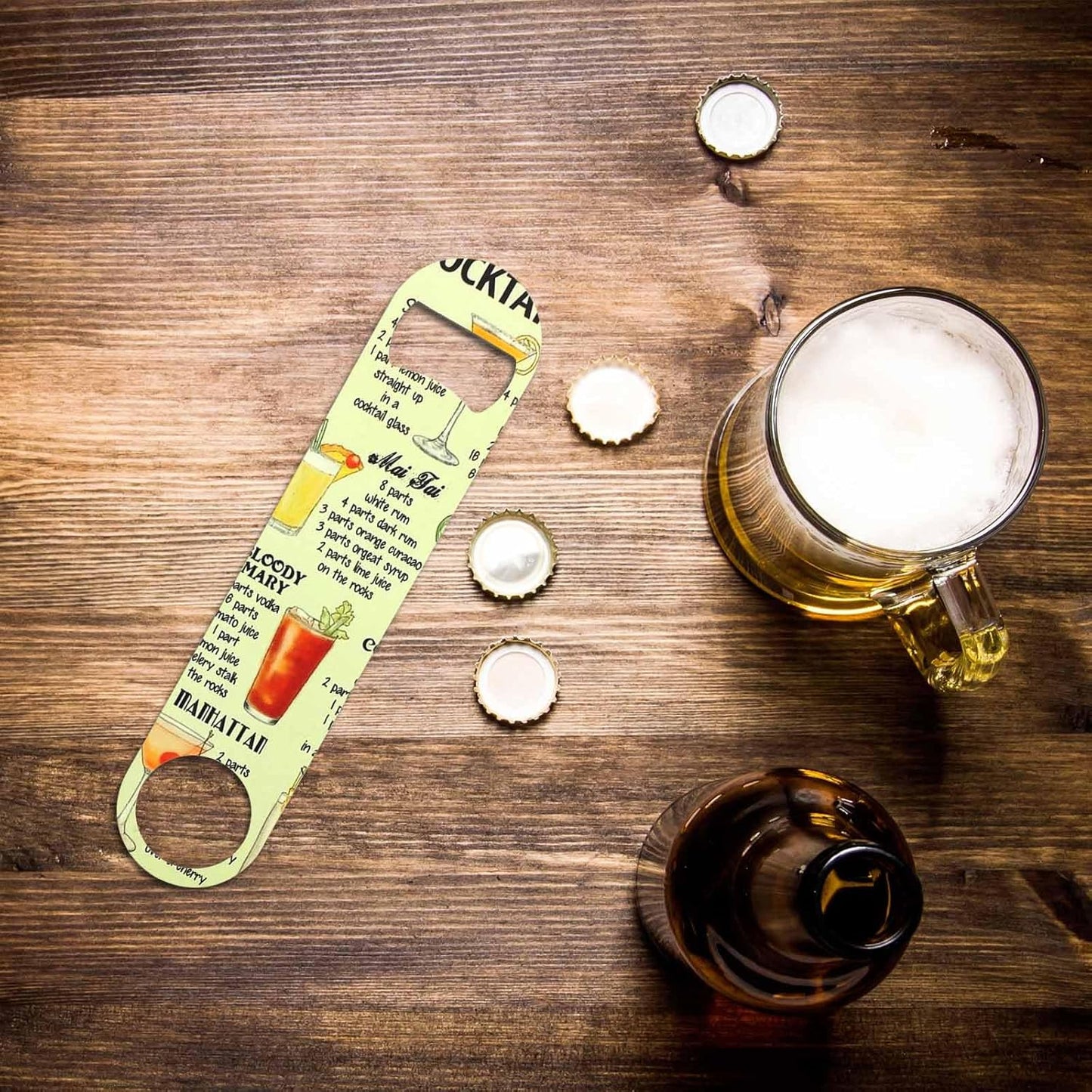 Black White Checkered Stainless Steel Bottle Opener Cool Car Racing Sports Plaid Pattern Geometric Design Flat Beer Bottle Opener Keychain for Home Kitchen Bar Restaurant Party Birthday Gift
