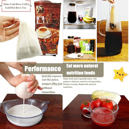 Cheesecloth Bags for Straining,Reusable Cold Brew Coffee Cheese Cloths Strainer,Large Nut Milk Tea Juice Bag,100% Natural Cotton Fine Mesh Filter Bags (X-Small,10 PACK)