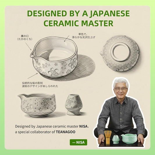 TEANAGOO Matcha Whisk Set,7 Pcs Matcha Start Set Lt.Grey,Matcha Kit for Ceremony,Matcha Tea Set with Whisk and Bowl with All Accessories,Gift for Friend/Family