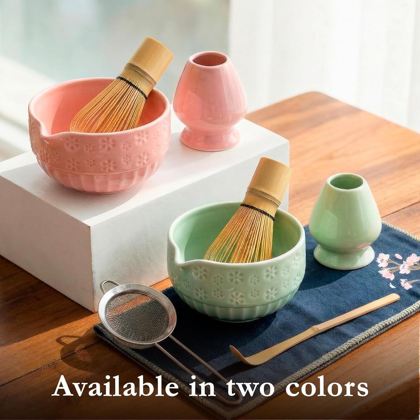 Bamboo Matcha Whisk Set (Chasen) – Traditional Bamboo Whisk for Matcha Tea Ceremony – Handcrafted 100-Prong Chasen for Smooth, Creamy Foam – Authentic Tools & Accessories