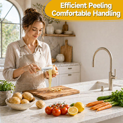 Multifunctional Vegetable Peeler, 2-in-1 kitchen peeler equipped with bottle opener, Zero Snag Wooden Kitchen Tool, Stainless Steel Peelers for Kitchen, Suitable for Fruits and Vegetables (1PCS)