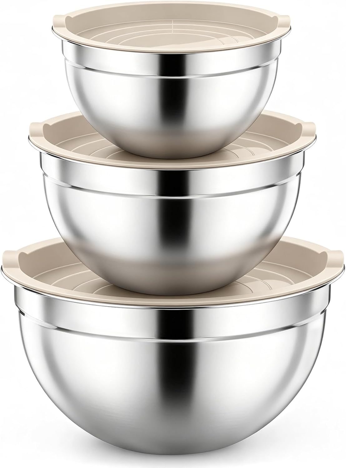 Stainless Steel Mixing Bowls with Airtight Lids, Blue
