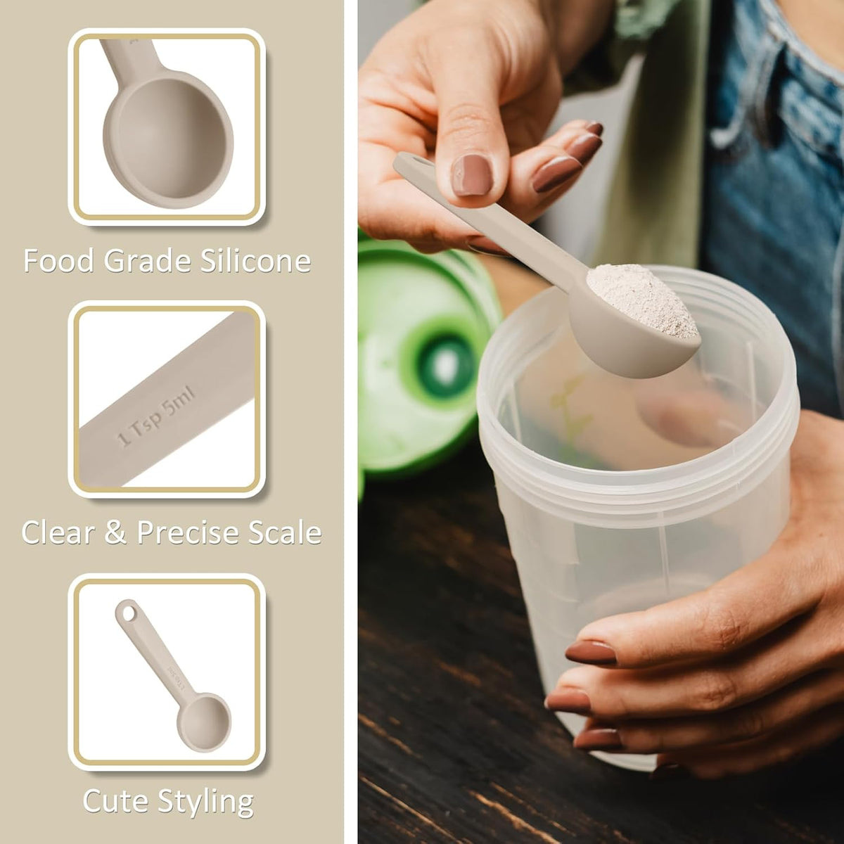 1PCS 1/2tsp(2.5ml) Silicone Measuring Spoon