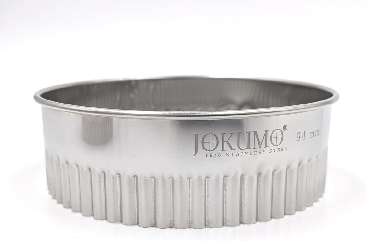 11 Piece Graduated Sizes Fluted Edge Round Pastry/Cookie Cutter Set Heavy Duty 18/8 304 Stainless Steel – Metal Engrave Size –Tin Storage Box for Scones, Pastries, Baking, Desserts, Muffins