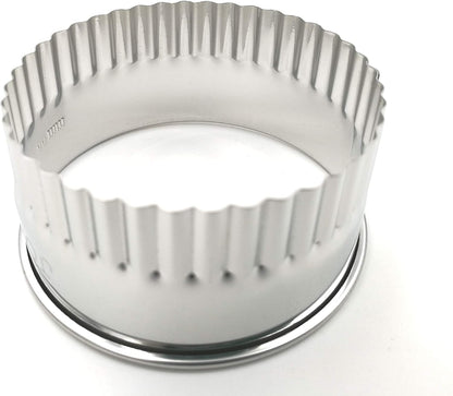 11 Piece Graduated Sizes Fluted Edge Round Pastry/Cookie Cutter Set Heavy Duty 18/8 304 Stainless Steel – Metal Engrave Size –Tin Storage Box for Scones, Pastries, Baking, Desserts, Muffins
