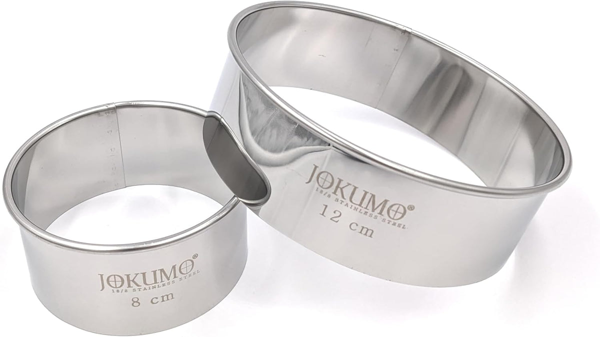 11 Piece Graduated Sizes Fluted Edge Round Pastry/Cookie Cutter Set Heavy Duty 18/8 304 Stainless Steel – Metal Engrave Size –Tin Storage Box for Scones, Pastries, Baking, Desserts, Muffins