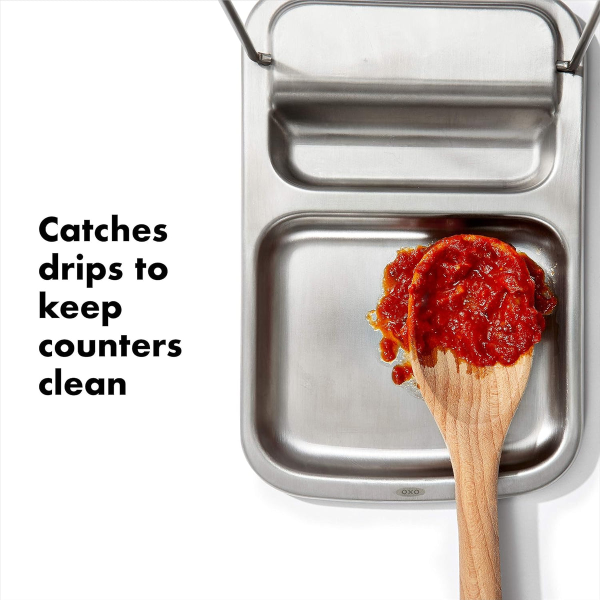 Good Grips Stainless Steel Spoon Rest with Lid Holder