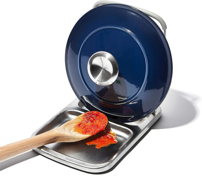 Good Grips Stainless Steel Spoon Rest with Lid Holder