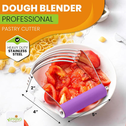 Large Dough Blender For Baking - Durable Pastry Blender - Mint | Heavy Duty Dough Mixer Hand Tool w/ Stainless Steel Blades, Professional Pastry Cutter Tool for Easy Mixing, Dishwasher Safe